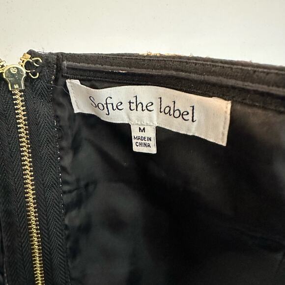 Sofie the Label Black Gold Floral Jacquard Strapless Corset Top Size Medium - Picture 7 of 11